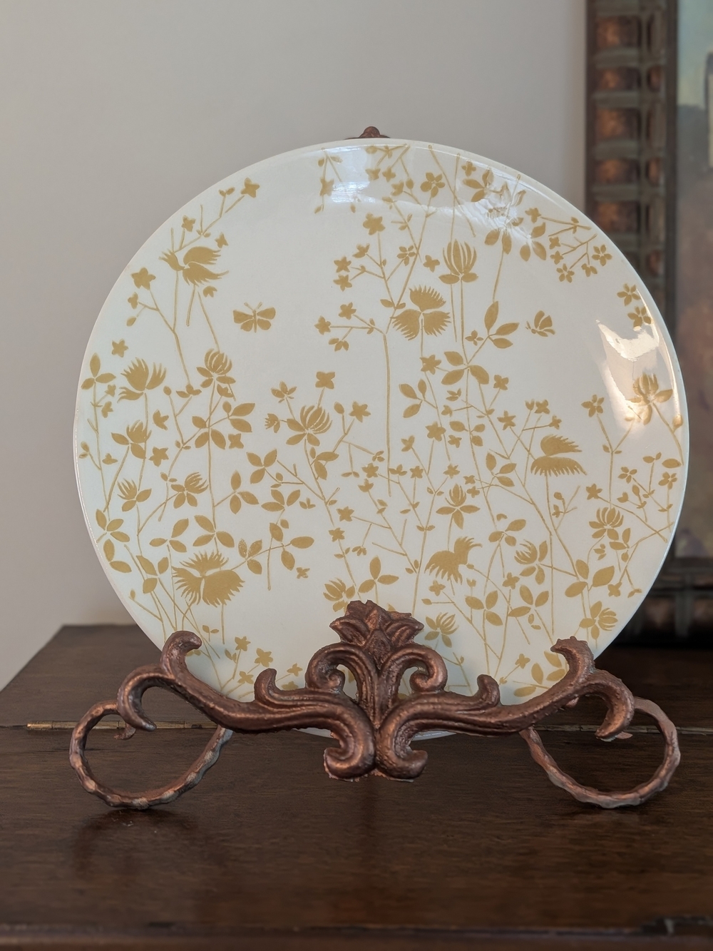 Set of 2 Sheffield Ironstone Golden Meadow Dinner Plates Wildflowers Vintage